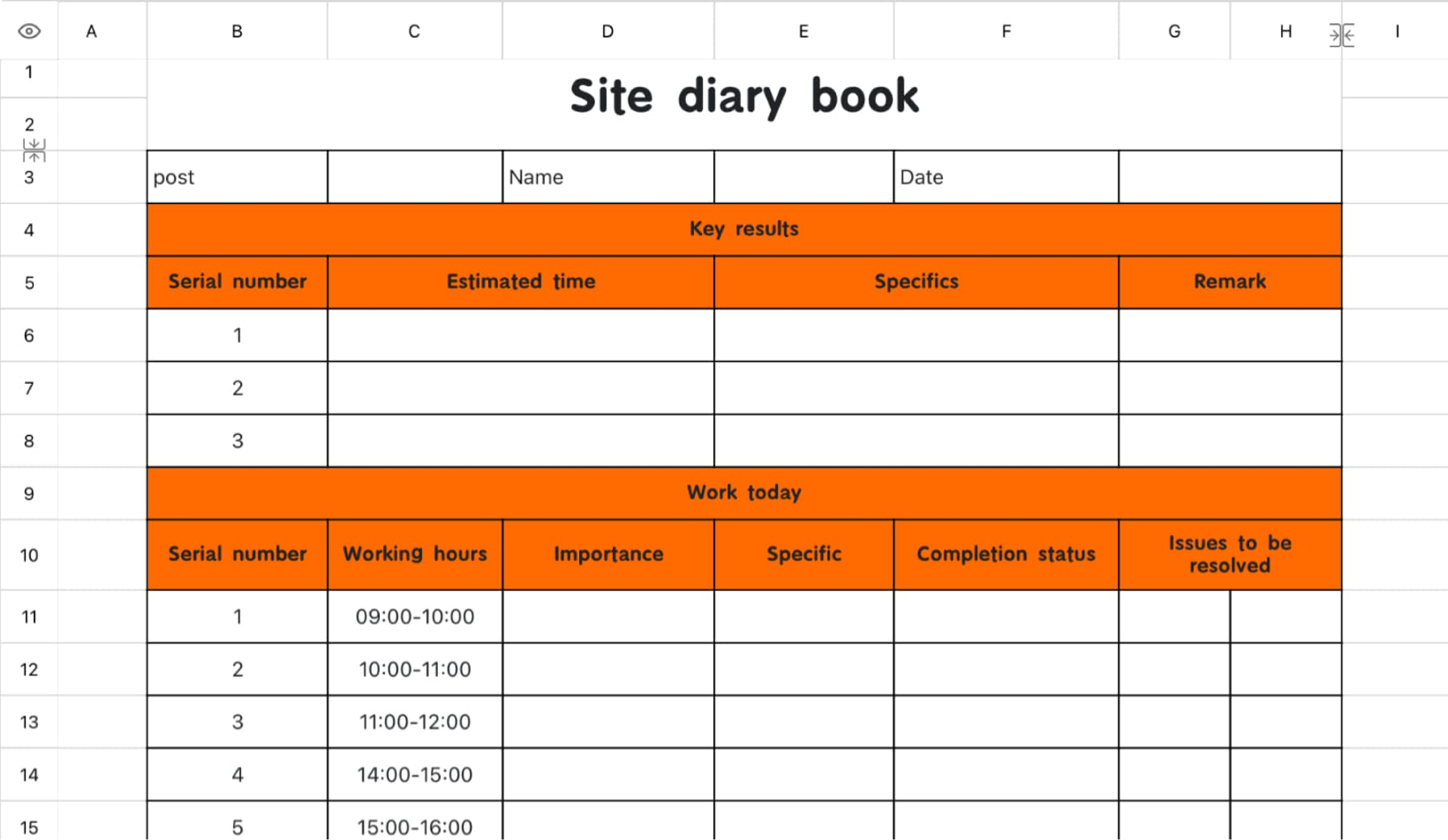 Work logbook